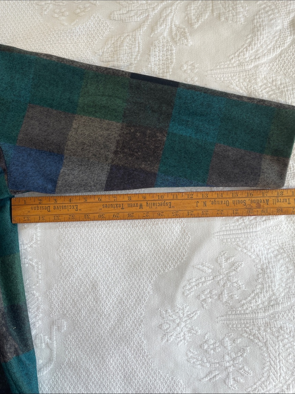 Coldwater Creek Teal & Forest Green Plaid Size 3X Open-Front Cardigan Jacket - Picture 7 of 9